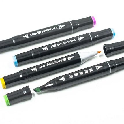 Set Of 4 Markers With I Love Sg Messages Everyday Stationery One Dollar Only