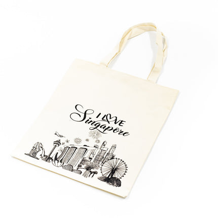 Fabric Tote Bag With Singapore Design Bags One Dollar Only