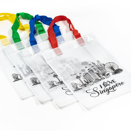 Translucent Mesh Tote Bag With Singapore Design Bags One Dollar Only