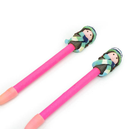 Scarf Girl/Boy Design Figurine Pen Pens One Dollar Only
