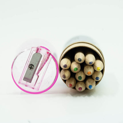 Animal Theme Tube Colour Pencil with Sharpener Colouring Materials One Dollar Only