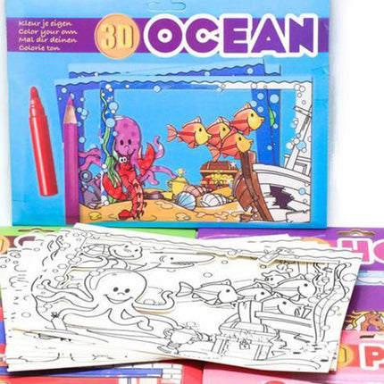 8pc 3D Colouring Cards Set Art Craft & D.I.Y One Dollar Only