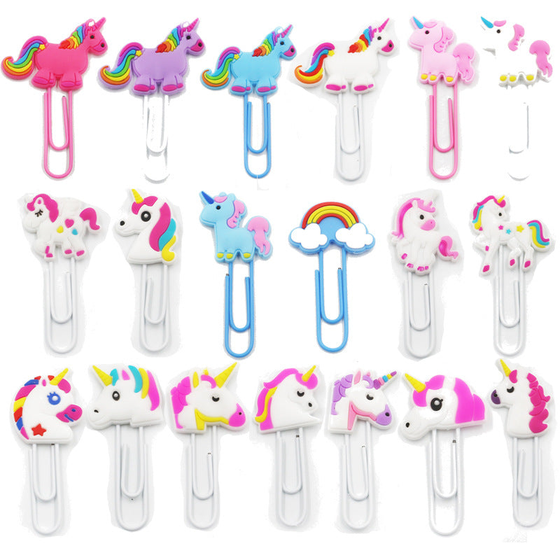 PVC Novelty Unicorn Paper Clip Bookmark – One Dollar Only