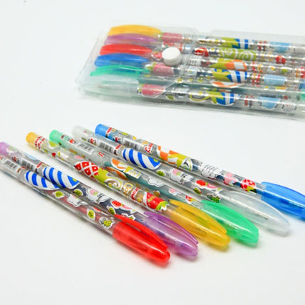 6-Colour Glitter Pen Set Colouring Materials One Dollar Only