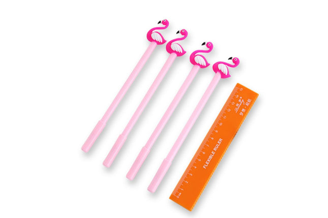 Pink Flamingo Themed Gel Ink Pen Pens One Dollar Only