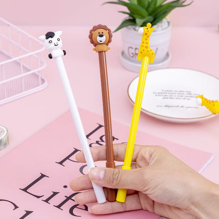 Cartoon Safari Animal Design Gel Ink Pen Pens One Dollar Only