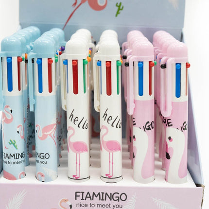 Flamingo Design Multi-Colour Clicker Pen Pens One Dollar Only