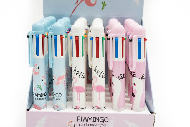 Flamingo Design Multi-Colour Clicker Pen Pens One Dollar Only