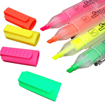 Neon 4-Colour Highlighter Set Everyday Stationery One Dollar Only