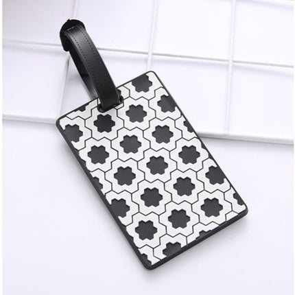 Geometric Abstract Design Monochrome Black and White Luggage Tag Key Chains One Dollar Only
