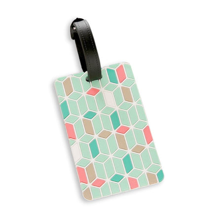 Geometric Abstract Design Pastel Colors Luggage Tag Key Chains One Dollar Only
