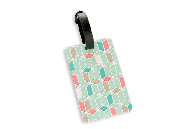 Geometric Abstract Design Pastel Colors Luggage Tag Key Chains One Dollar Only