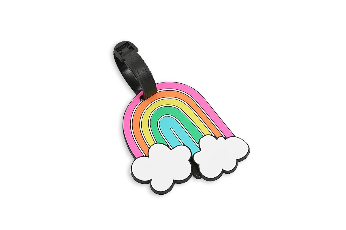 Whimsical Rainbow Theme Luggage Tag Key Chains One Dollar Only