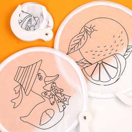 DIY Colouring Foldable Fan Art Craft & D.I.Y One Dollar Only