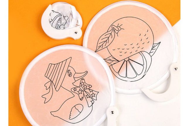 DIY Colouring Foldable Fan Art Craft & D.I.Y One Dollar Only