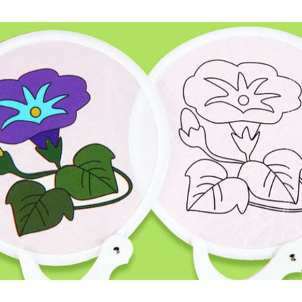 DIY Colouring Foldable Fan Art Craft & D.I.Y One Dollar Only