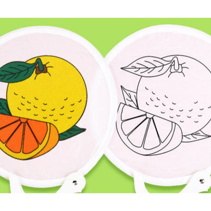 DIY Colouring Foldable Fan Art Craft & D.I.Y One Dollar Only