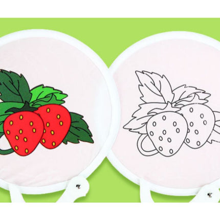 DIY Colouring Foldable Fan Art Craft & D.I.Y One Dollar Only