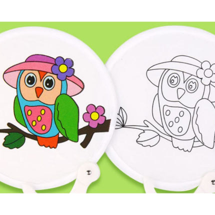 DIY Colouring Foldable Fan Art Craft & D.I.Y One Dollar Only