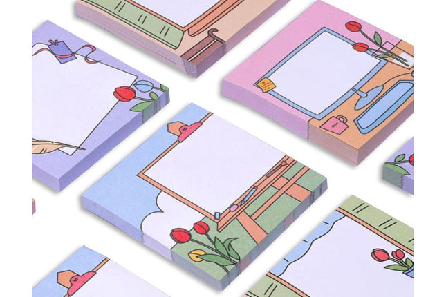 Tulip Flower Themed Post It Notes Post-it One Dollar Only
