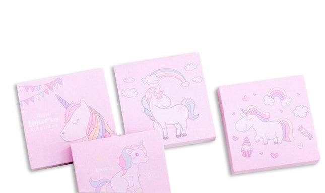 Whimsical Unicorn Rainbow Design Sticky Notes Pad Stickers One Dollar Only