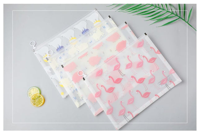 Animal Design Translucent Zip File Case (A4) Cases One Dollar Only