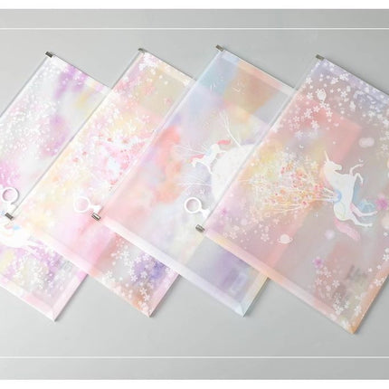 Unicorn Design Translucent Zip File Case (A4) Cases One Dollar Only