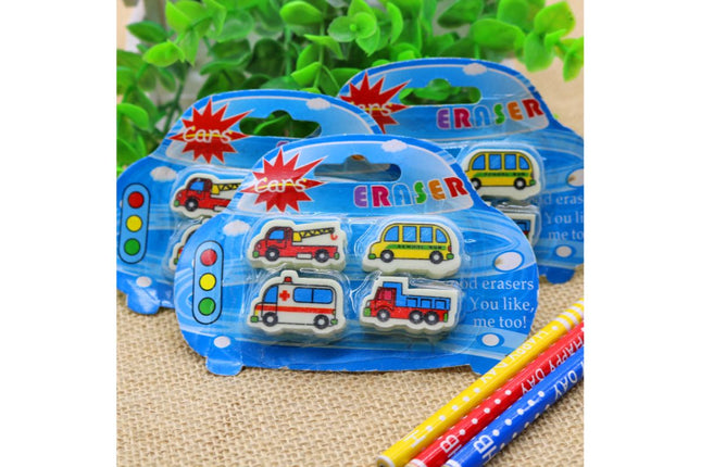 Transport Themed 4 Piece Eraser Set Erasers One Dollar Only