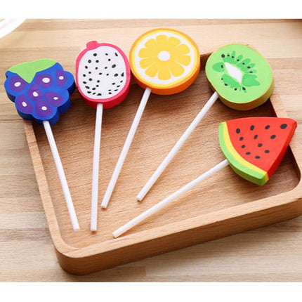 Fruit Lollipop Design Erasers Erasers One Dollar Only