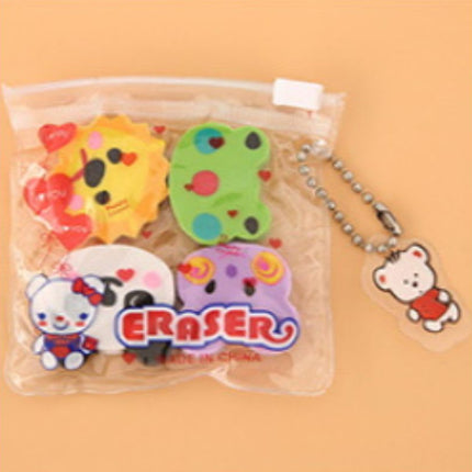 Novelty Cute Animals Mini 4 Piece Eraser Set Erasers One Dollar Only