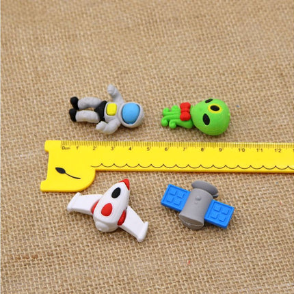 Astronaut Space Themed 4 Piece Eraser Set Erasers One Dollar Only