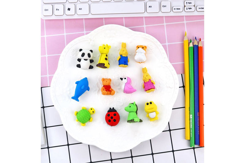 Novelty Mini Animals 6 Piece Eraser Set Erasers One Dollar Only