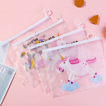 Whimsical Unicorn Design Transparent Zip Case Cases One Dollar Only