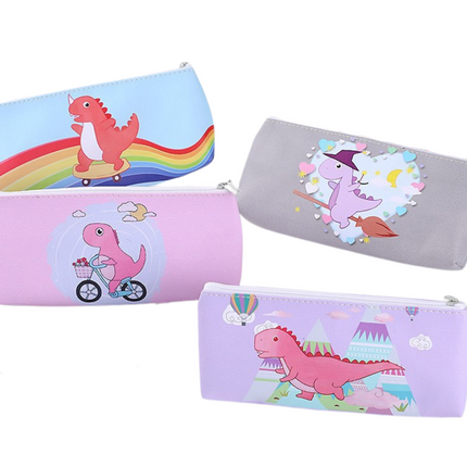 Whimsical Dinosaur PU Pencil Case Cases One Dollar Only