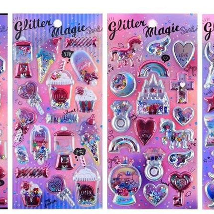 Premium Glitter Puff up Stickers Stickers One Dollar Only