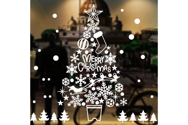 Christmas Tree Window Sticker Seasonal One Dollar Only