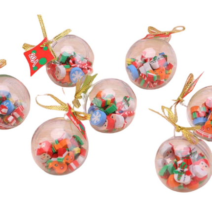 Christmas Erasers Ball Ornament Seasonal One Dollar Only