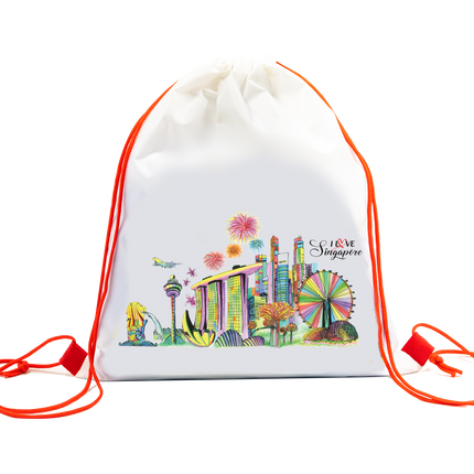 Singapore Design Drawstring Nylon Sports Bag (CCA Bag) Bags One Dollar Only