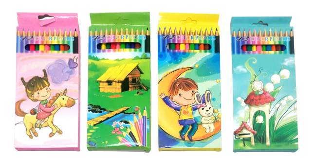 Flat Color Pencil Set Colouring Materials One Dollar Only
