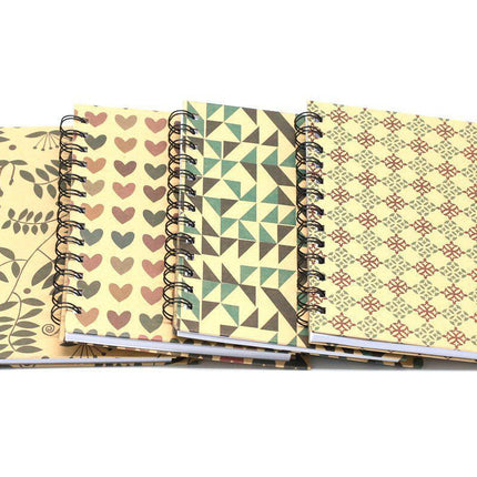 Spiral Bound Graphic Design Motif Notebook with Pen Notebooks One Dollar Only