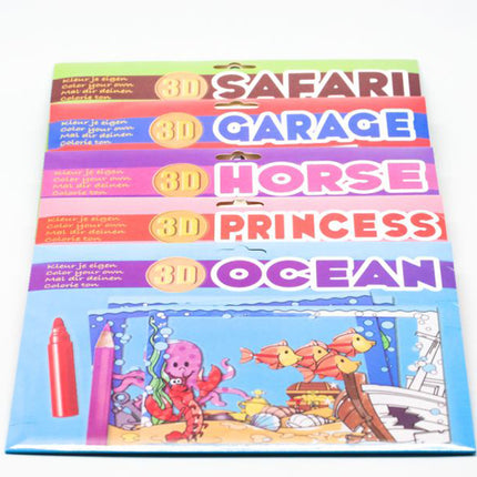 8pc 3D Colouring Cards Set Art Craft & D.I.Y One Dollar Only
