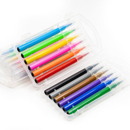 12 Colour Brush Pen Colouring Materials One Dollar Only