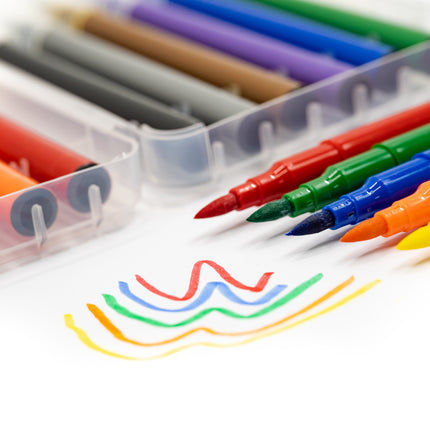12 Colour Brush Pen Colouring Materials One Dollar Only