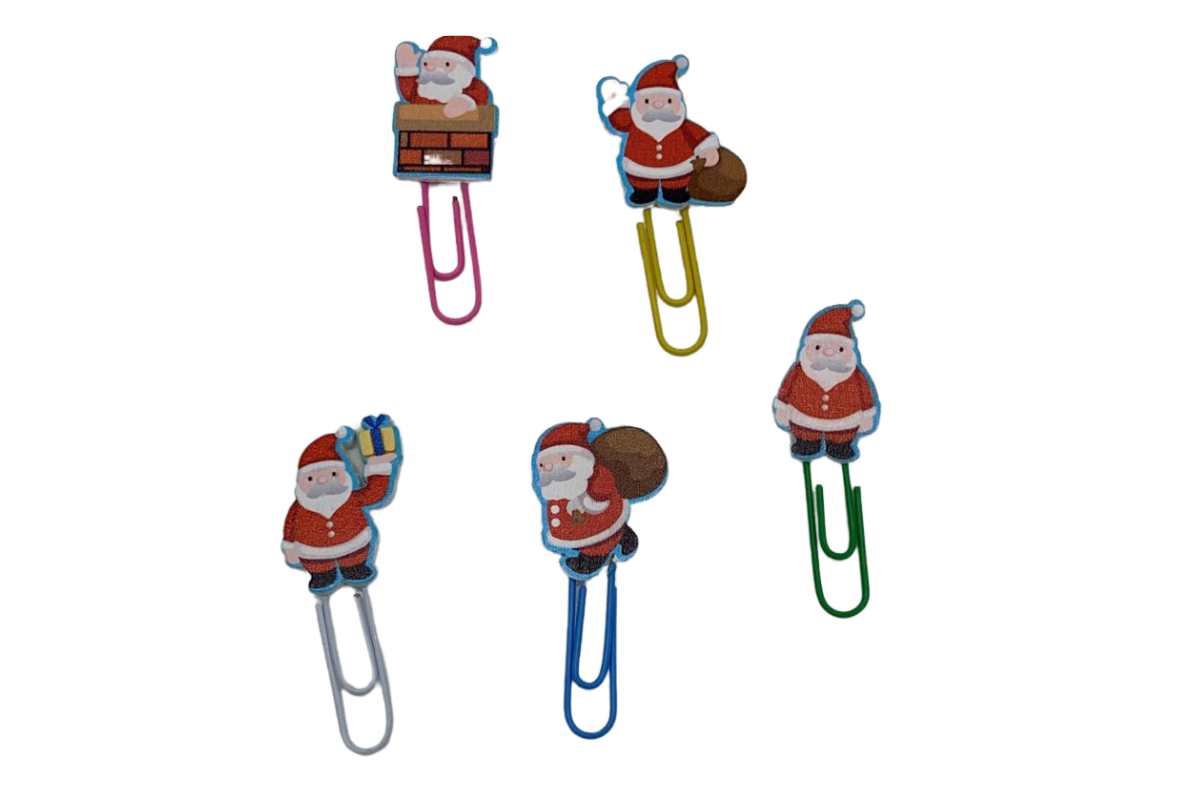 Christmas Santa Claus Paper Clips Seasonal One Dollar Only