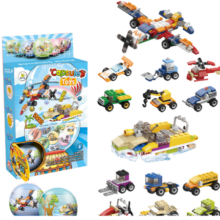 Transport Themed Building Block Capsule Toys Games and Toys One Dollar Only