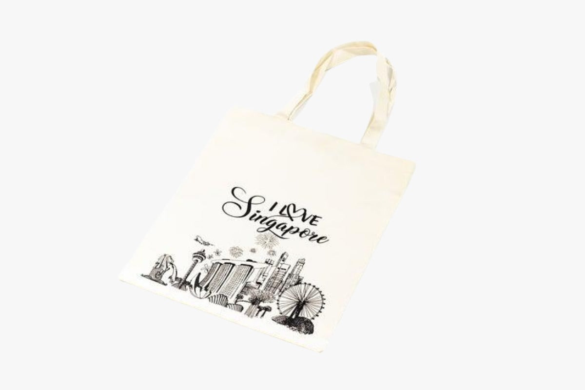 Cotton Canvas Tote Bag With Singapore Design Bags One Dollar Only