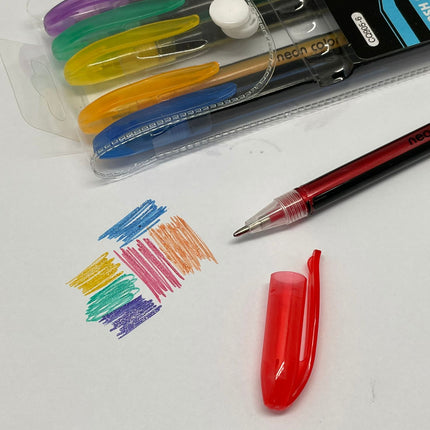 6-Colour Glitter Pen Set Colouring Materials One Dollar Only