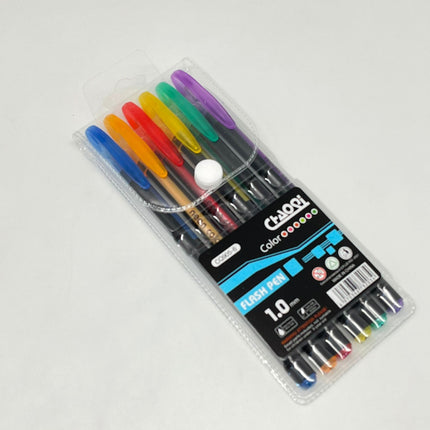 6-Colour Glitter Pen Set Colouring Materials One Dollar Only