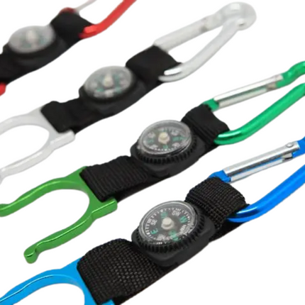 Bottle Holder w/ Carabiner & Compass Sports & Outdoor One Dollar Only