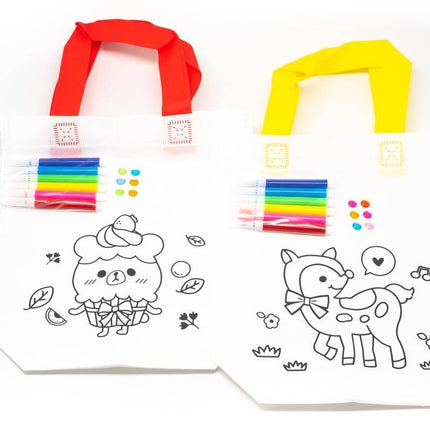 DIY Colouring Non Woven Bag Set - Cartoon Design Bags One Dollar Only